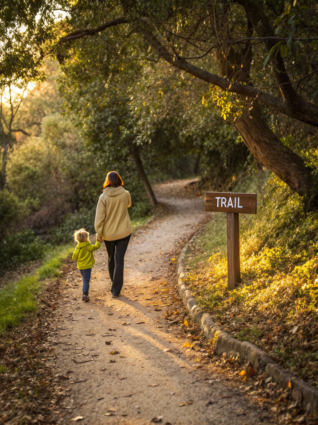 Lush walking trails winding through Willow Creek Living