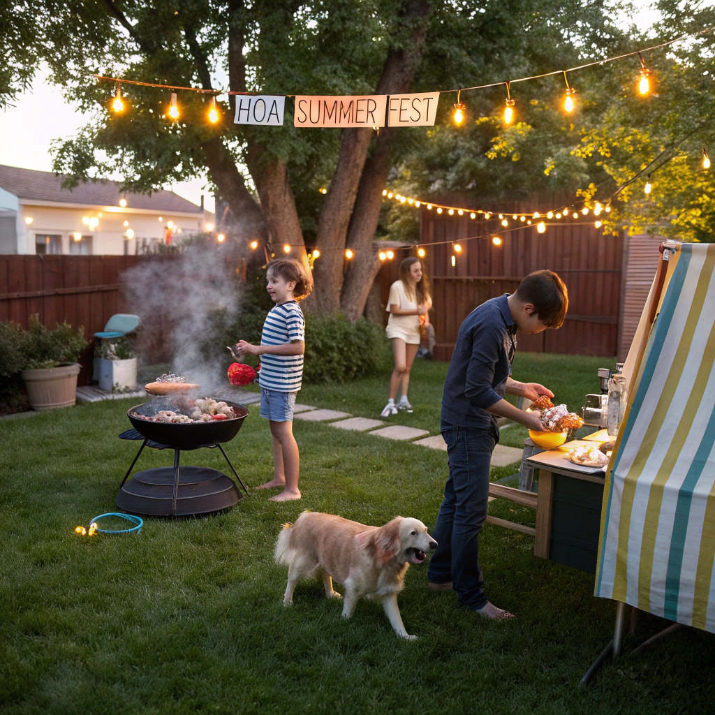 Neighbors gathering for a community event