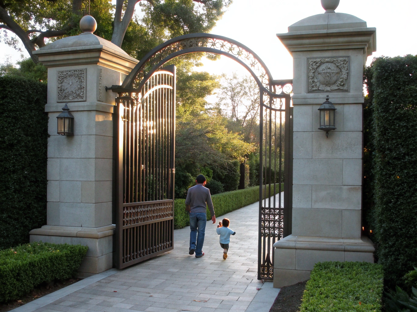 Beautifully landscaped community entrance
